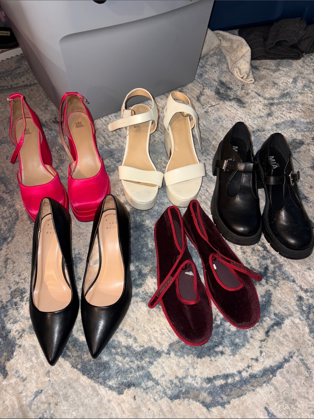 MIA Black Mary Jane Chunky Heel Shoes